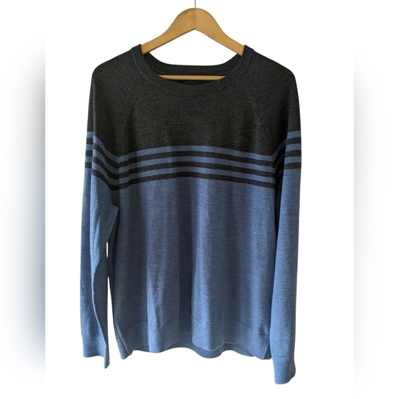 Banana Republic Men’s 100% Merino Wool Crewneck Striped Sweater Size XL - Picture 1 of 6